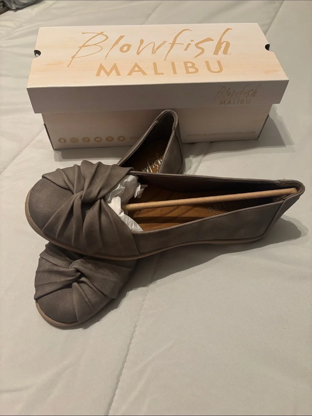 Blowfish Taupe Knot-Front Ballet Flats 10